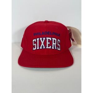 Vtg Starter Philadelphia 76ers Hat Red Wool Snapback NBA NWT Deadstock USA Made